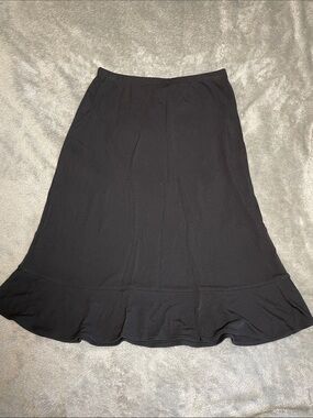 George Black Flounce Hem Midi Skirt